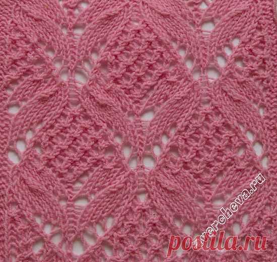 Узор японские «кружева» | каталог вязаных спицами узоров