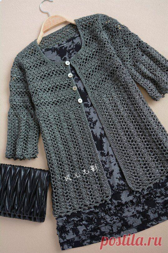 Жакет вязанный крючком схема. Вязаный крючком летний жакет. | Домоводство для всей семьи