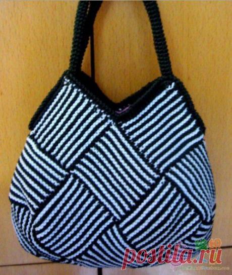 Сумка связана в технике =вязаный пэчворк=,мастер-класс.