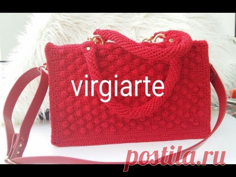 #DIY#Tutorial  Bolso ROJO, Puntada Burbuja " San Valentin",Red Crochet Bag