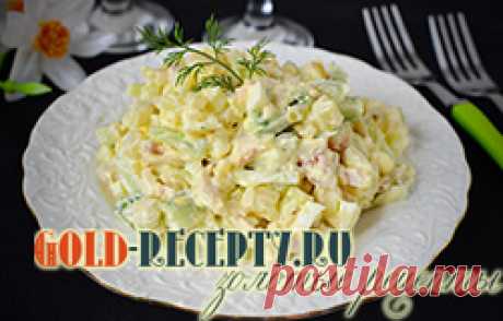 Салат с копченой курицей