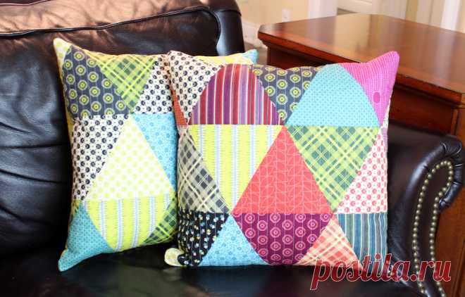 Шьем подушку в технике пэчворк — HandMade
