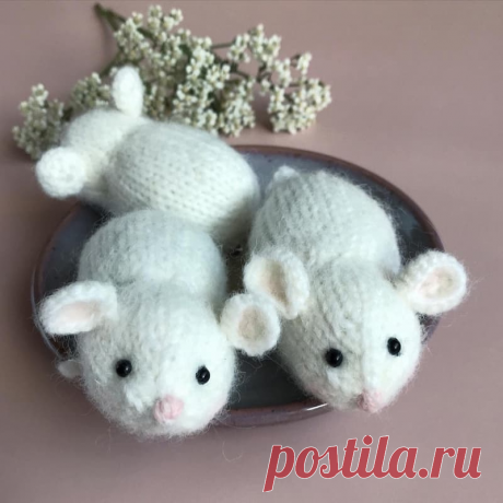 Игрушка мышка спицами - KNITTLY.ART