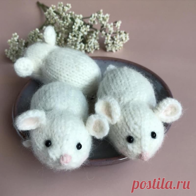 Игрушка мышка спицами - KNITTLY.ART