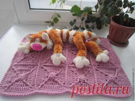 Вяжем коврик-лежанку для кошки - Ярмарка Мастеров - ручная работа, handmade
