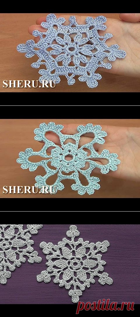 (1) Crochet Snowflake Урок 32 Вязание снежинки крючком - YouTube