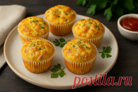 Маффины с ветчиной и сыром: сытный завтрак или перекус | gromovguru | Дзен