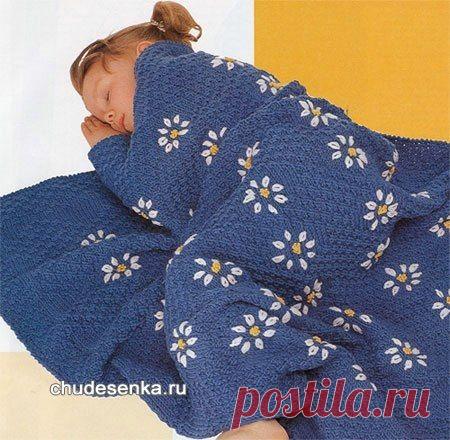 Покрывало с ромашками спицами - Для уюта в доме