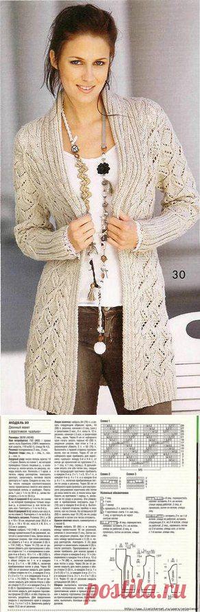 Длинный жакет спицами описание. Связать длинный кардиган спицами | Домоводство для всей семьи