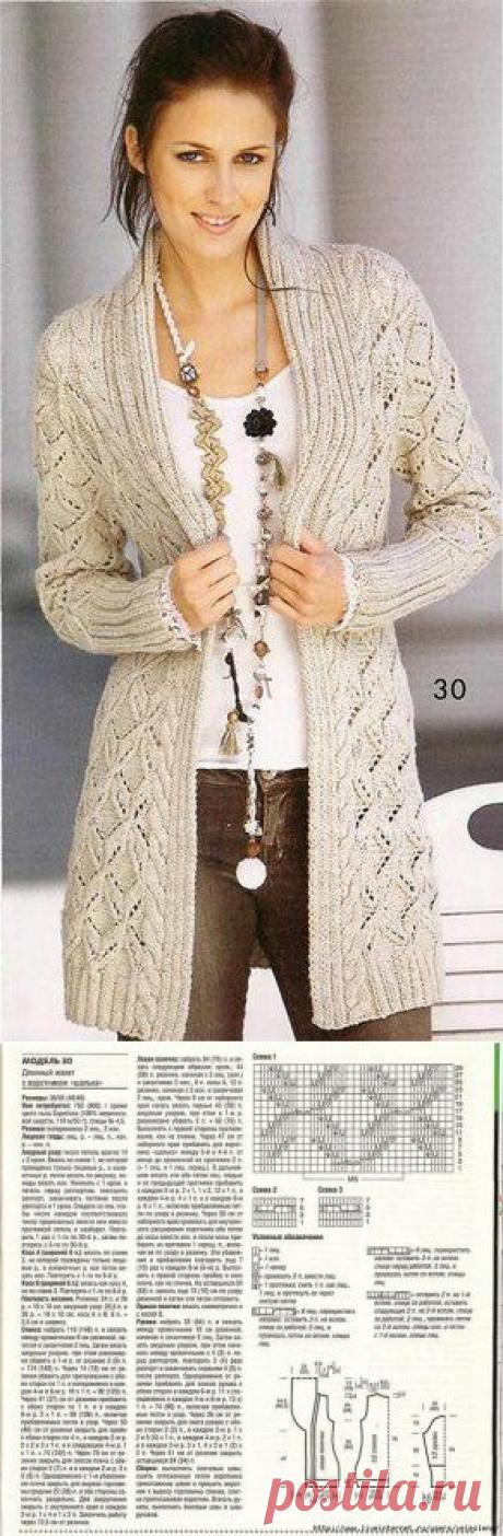 Длинный жакет спицами описание. Связать длинный кардиган спицами | Домоводство для всей семьи