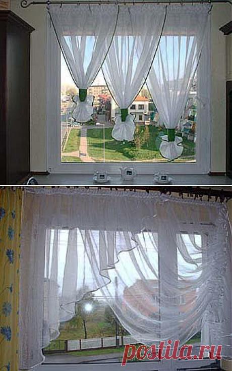 Ламбрекен буфы, шторы для кухни. мастер класс.