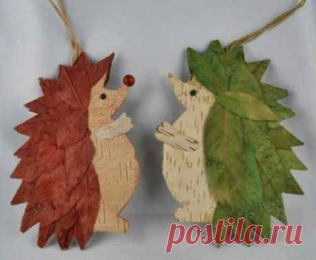Ёжики из природного материала
#аппликация #поделки