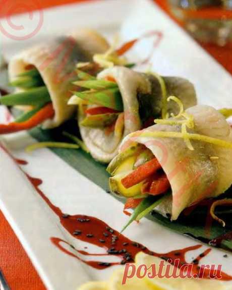 Рецепт ☼ Закуска - Селедка рольмопс