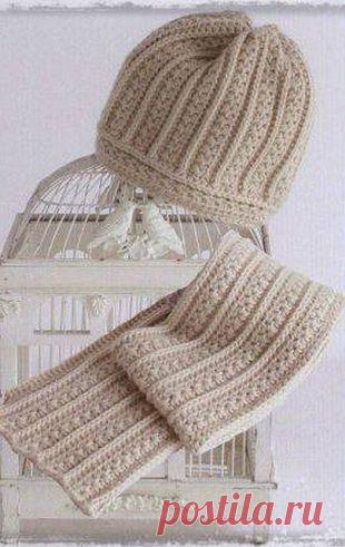 Шапка и шарф крючком