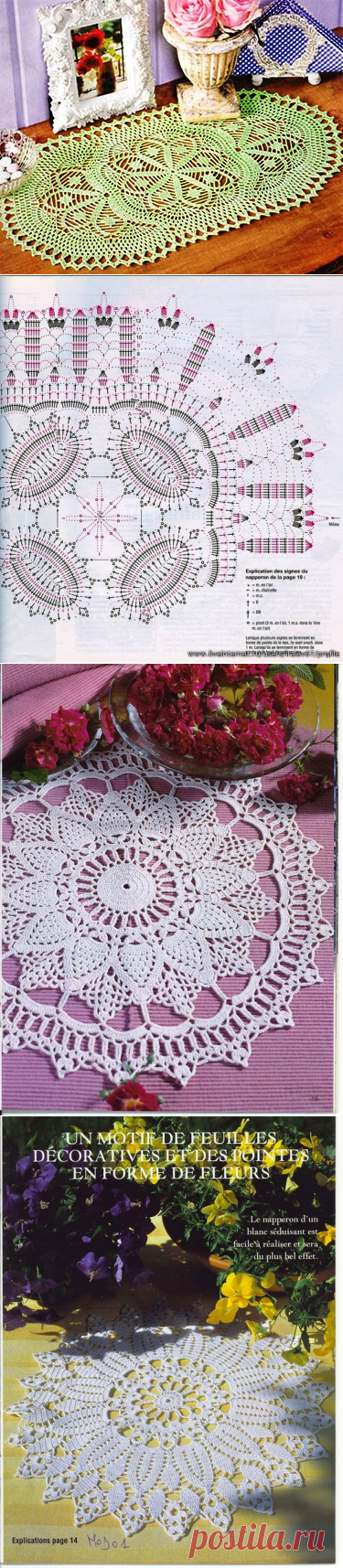 Вяжем красивые салфетки крючком.