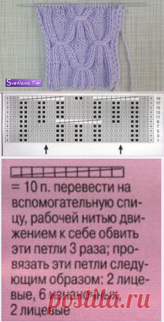 Вязание спицами, крючком со схемами. Модели, схемы и описания вязания спицами и крючком: Узор ОБВИТЫЕ ПЕТЛИ. Вязание спицами # 395