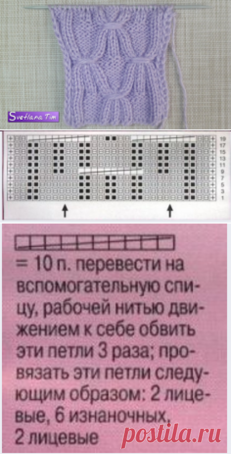 Вязание спицами, крючком со схемами. Модели, схемы и описания вязания спицами и крючком: Узор ОБВИТЫЕ ПЕТЛИ. Вязание спицами # 395