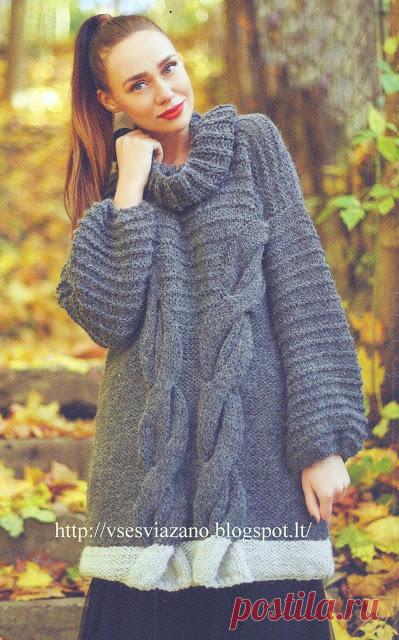 ВСЕ СВЯЗАНО. ROSOMAHA.: Свитер-оверсайз с крупными косами.