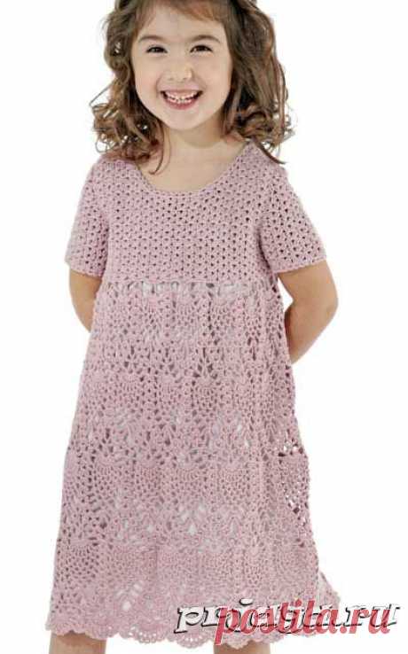 Платье и сарафан для девочек спицами или крючком