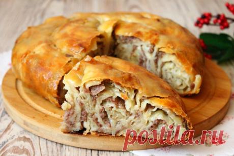 Вкусный сытный пирог с фаршем и картофелем на пельменном тесте. Рецепт с фото | Я Готовлю... | Дзен