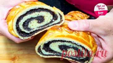 Пуховые БУЛОЧКИ с маком, мои любимые! Настоящие булочки с маком, где много вкусной маковой начинки!