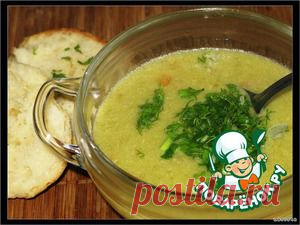 Крем-суп из курицы с зелeным горошком - кулинарный рецепт
