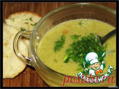 Крем-суп из курицы с зелeным горошком - кулинарный рецепт