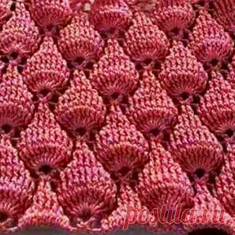 Красивый и объёмный узор крючком «Инжир» | Описание и схема | Paradosik_Handmade
