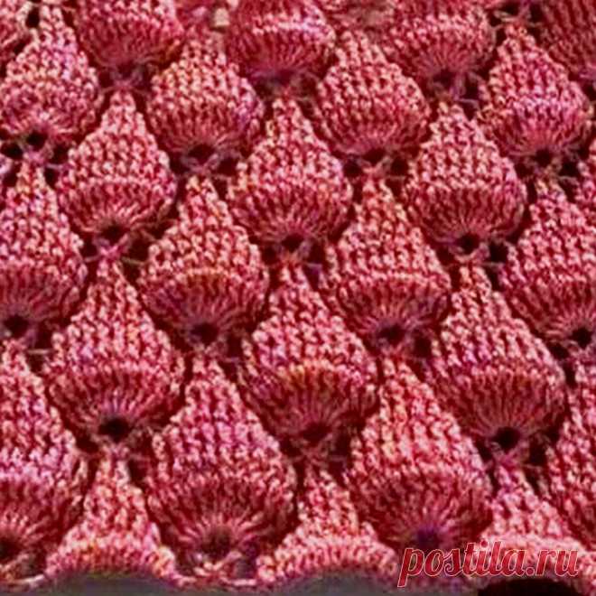 Красивый и объёмный узор крючком «Инжир» | Описание и схема | Paradosik_Handmade