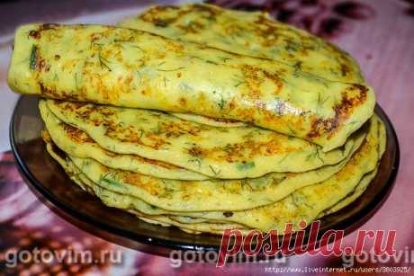 Самые нежные и вкусные творожные блины с зеленью на завтрак