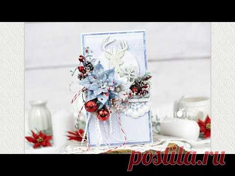 Kartka na Boże Narodzenie - jak zrobić kartkę świąteczną? Kurs scrapbooking krok po kroku - YouTube
