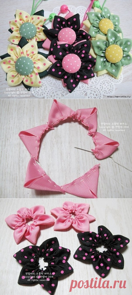 Мастер - класс: Цветочные резиночки для волос - Рукоделие