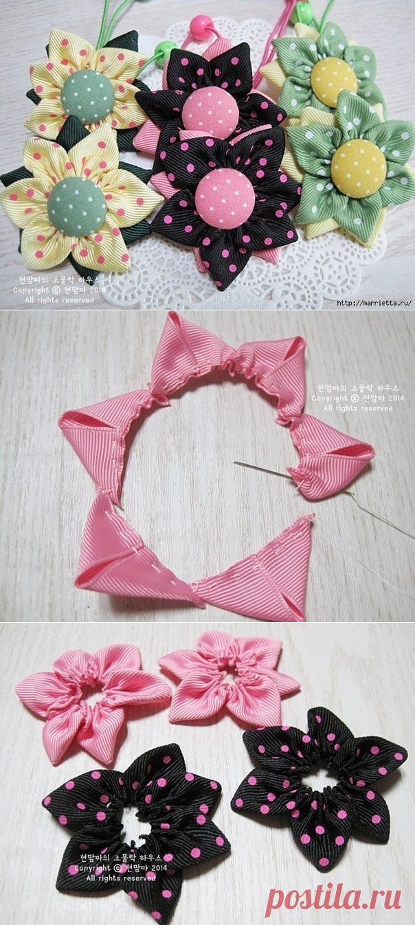 Мастер - класс: Цветочные резиночки для волос - Рукоделие