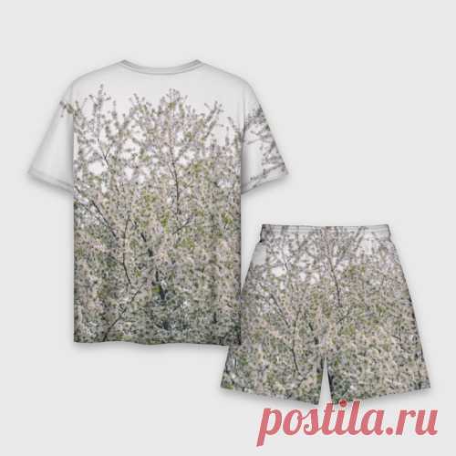 Мужской костюм с шортами 3D Цветение вишни, фотография - купить по цене 2680 руб в интернет-магазине Всемайки, арт 3655437