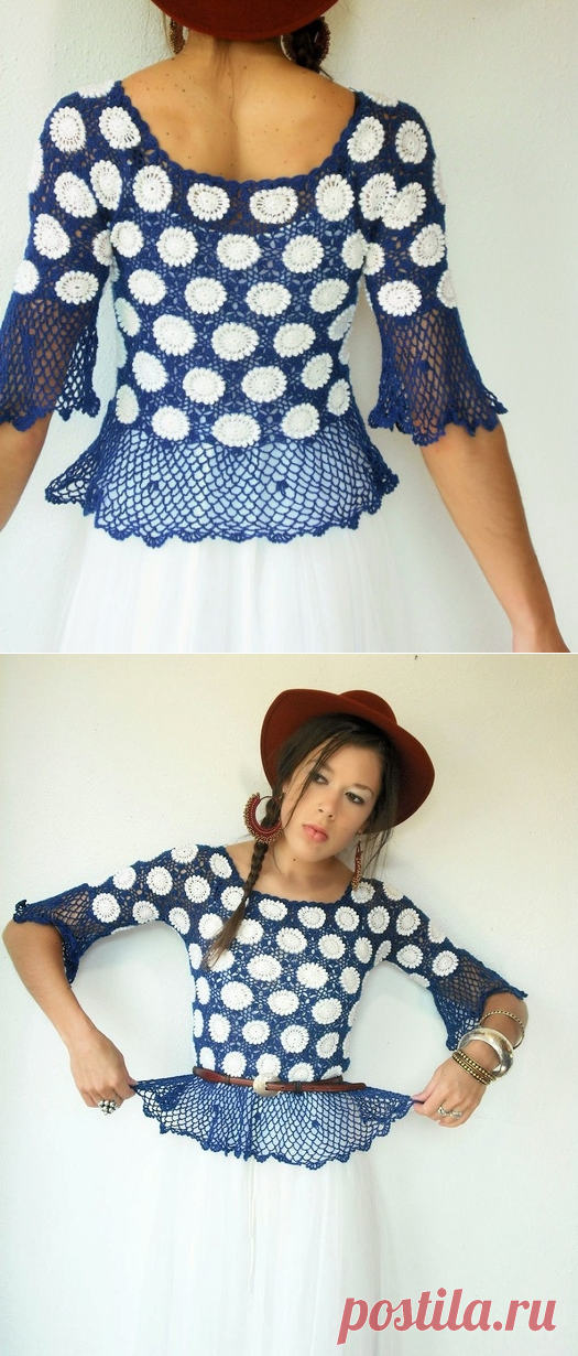 Como No Tempo da Vovó: LINDA BLUSA VERÃO EM CROCHÊ COM GRÁFICO