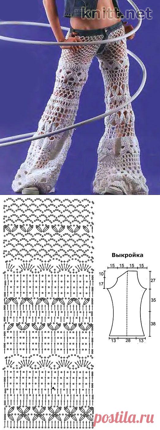 Вязанные брюки крючком