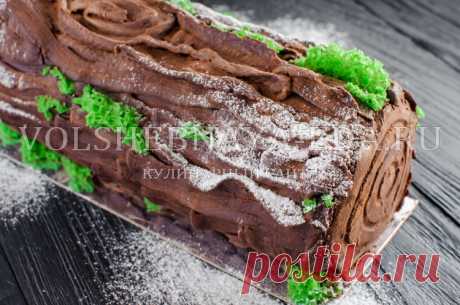Торт "Рождественское полено". Рецепт с пошаговыми фото | Волшебная Eда.ру