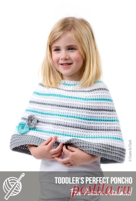 Cute Free Crochet Patterns For Children | Patterns Center Toddler’s Perfect Poncho Craft: Crochet, Skill level: Intermediate, Designed by: Marly Bird #crochetponcho #crochet #crochetfreepattern #freecrochet #crochetponchopattern #freecrochetponcho #crochetpatternsfree #crochetforkids #crochetforchild #crochetlove #crochetyarn #stitch