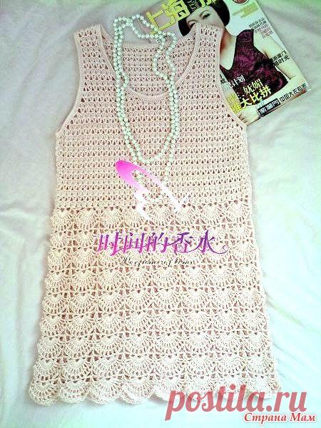 . Нежно розовая ажурная туника. - Все в ажуре... (вязание крючком) - Страна Мам