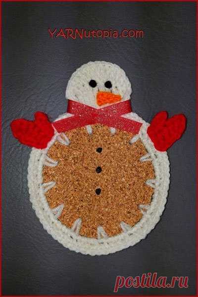 Winter Snowman Coasters Pattern and Tutorial