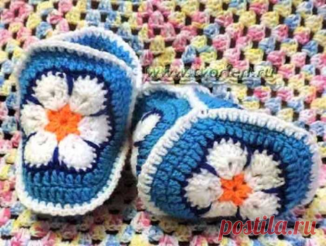 Связать пинетки крючком из мотивов - просто! - Творим-не ленимся! Как связать пинетки крючком из мотива 
