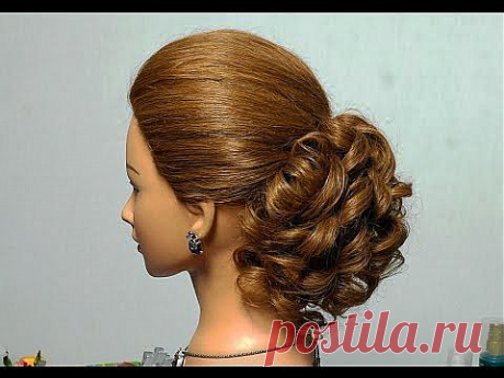 Романтическая  для средних и длинных волос. Romantic hairstyle for long medium hair - YouTube