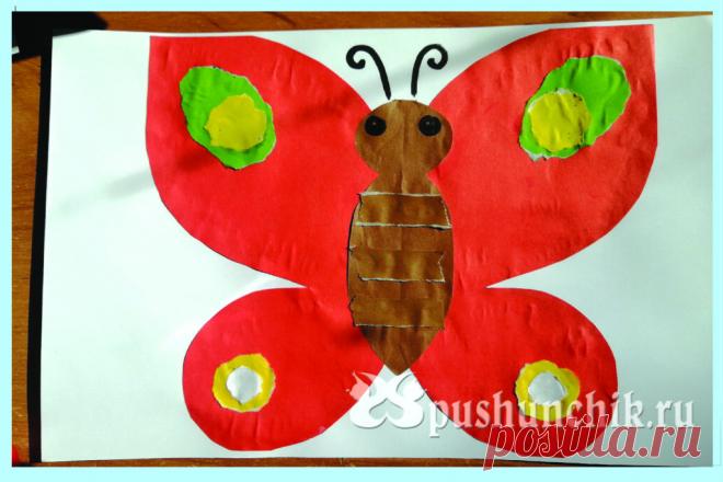 Аппликация бабочка из цветной бумаги &raquo; Пушунчик