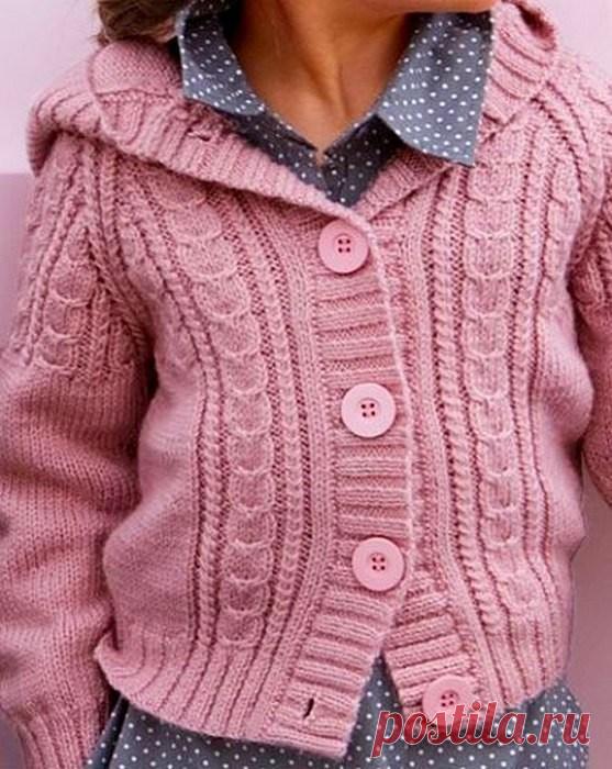 Жакетик с капюшоном от 2 до 10 лет (Вязание спицами) – Журнал Вдохновение Рукодельницы