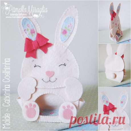 Molde Caixinha Coelhinha | Mamãe Arteira by Pâmella Miraglia