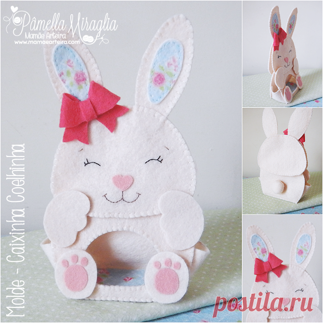 Molde Caixinha Coelhinha | Mamãe Arteira by Pâmella Miraglia