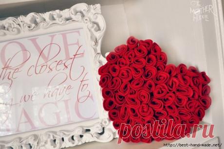 Сердечное рукоделие с розами и из роз. Идеи, мастер-классы.