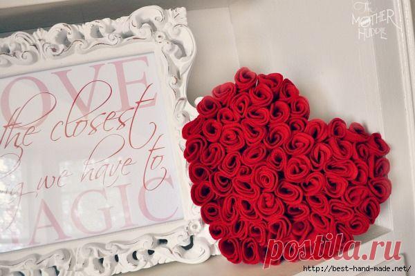 Сердечное рукоделие с розами и из роз. Идеи, мастер-классы.