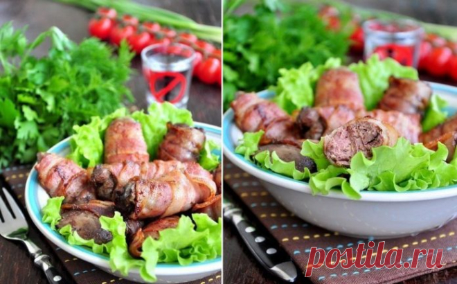 Прекрасная праздничная закуска — Румаки из маринованной куриной печени за 20 минут