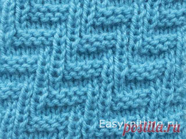 Простой двухсторонний узор «Рыбий хвост» — Узоры вязания спицами : видео, схемы, описание